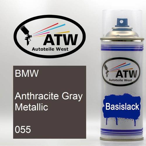 BMW, Anthracite Gray Metallic, 055: 400ml Sprühdose, von ATW Autoteile West.